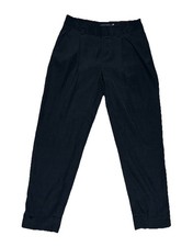 Alice + Olivia Employed Black Sz 2 Cuffed Silk Dress Pants 28 x 27