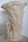 Vintage McCoy Pottery Ivory White Beige Swan Vase 1940's Collectible Vase 9”