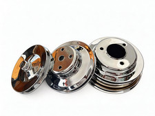 Big Block Chevy Chrome Water Pump Crankshaft Power Steering Pulley Kit Lwp 231