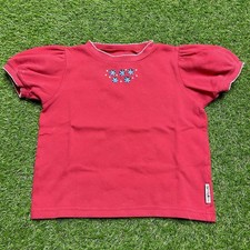 Vintage 90s Gymboree Rainbow Tag Girls Shirt Medium Puff Sleeve Floral USA