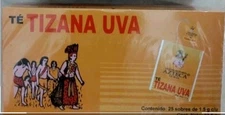 Azteca Tizana Uva Te (Grape Tea) - Box of 25 Tea Bags - Free Ship
