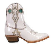 Corral Boots Embroidered TooledInlay Pointed Toe Zippered Cowboy Womens White C