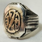 40s Mexican Initial  Ring Gold Sterling Silver Mexico Biker Antique Vintage Mens