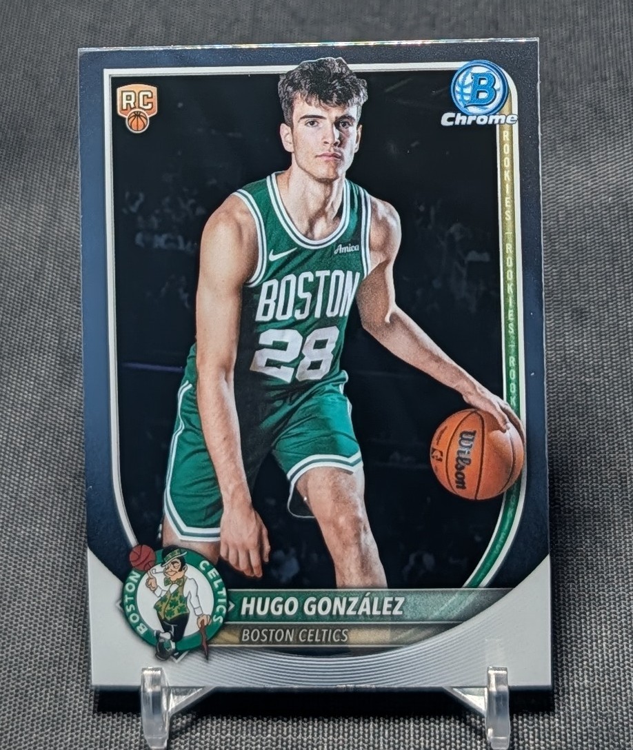 Hugo Gonzalez Chrome Rookie RC 2025-26 Bowman Card #BCV-28 Boston Celtics