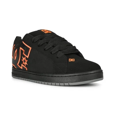 DC Shoes Chaussures De Skate Court Graffik Noires/Orange Nubuck Homme Large - Photo 1/4