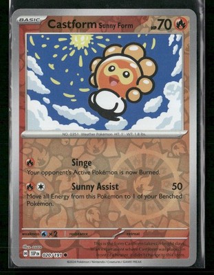 Castform Sunny Form SV08: Surging Sparks 020/191 Reverse Holo NM