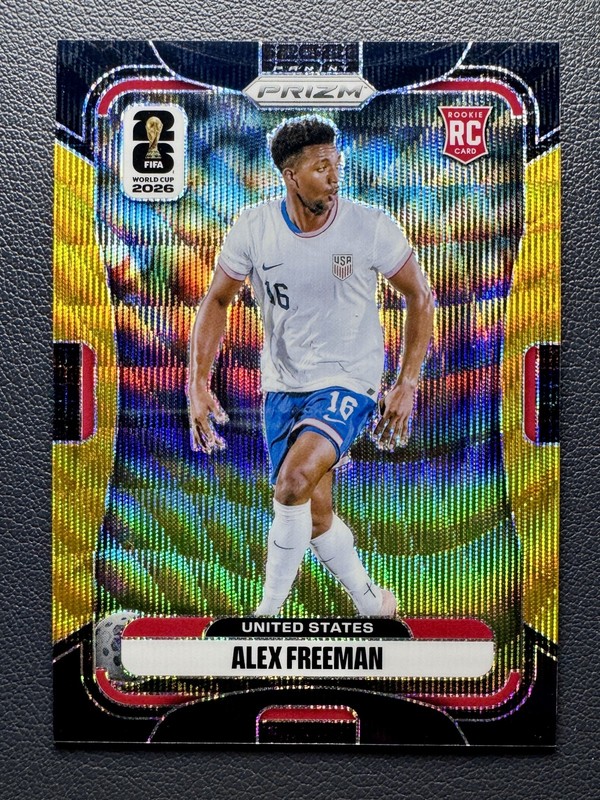 2026 Panini Prizm World Cup Alex Freeman #433 Rookie RC Black And GOLD Wave 2/8