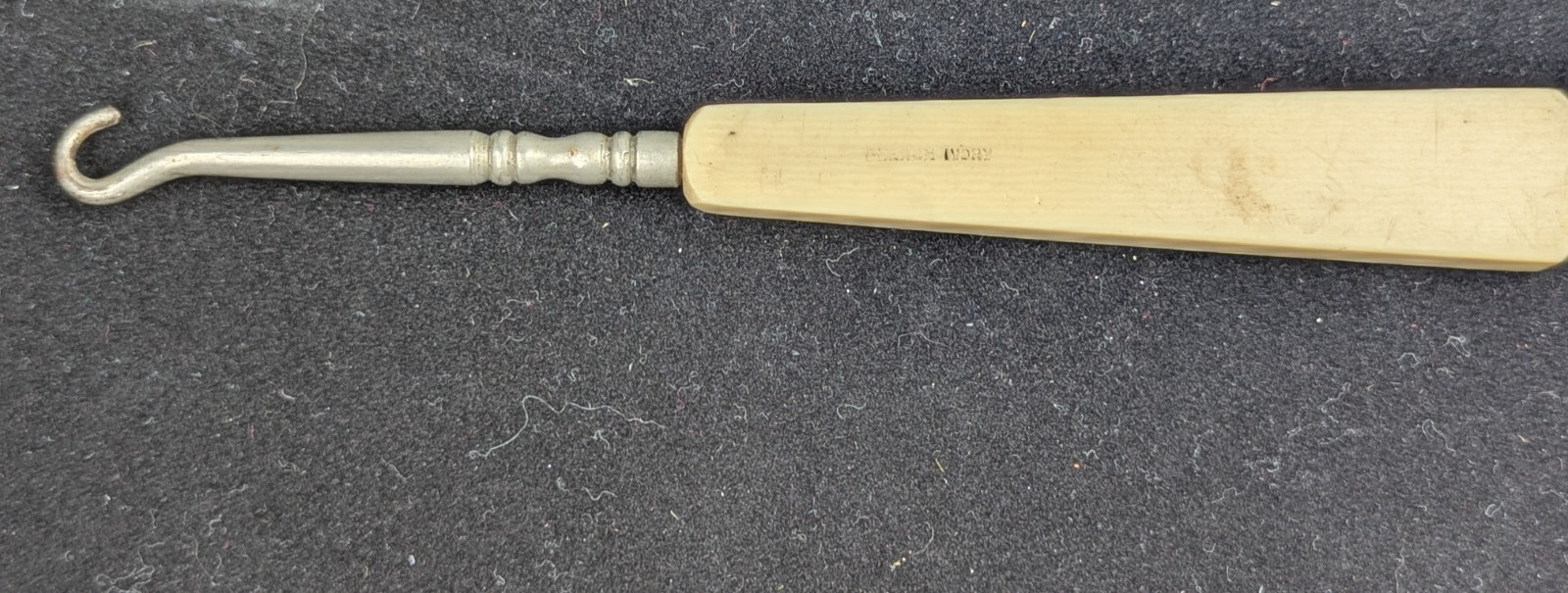 Antique Victorian Button Hook Celluloid French Iv… - image 3