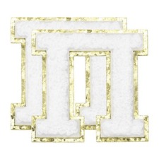 For caterpillars patches letters, 2 pieces plus iron-on patches (white, 5.5 cm)
