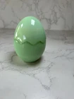 Vintage Jadeite Green Milk Glass Lidded Easter Egg Candy Trinket Dish READ