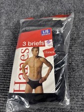 Vintage NOS Hanes Men's Briefs Black Gray 2006 L 36-38 Slightly Irregular