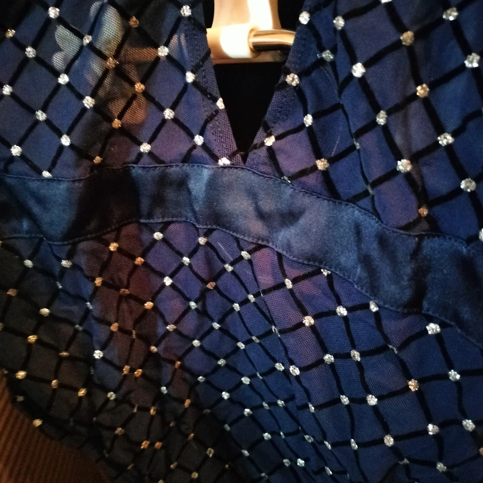 Fredericks Of Hollywood Pandora Azul Diamante Brillante Lencería Peluche Body Foto 4 de 4