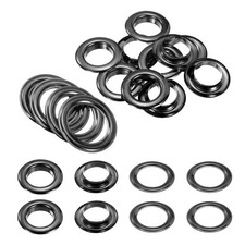 10Set Grommets Eyelets Kit 20mm Brass Eyelets with Washers, Black