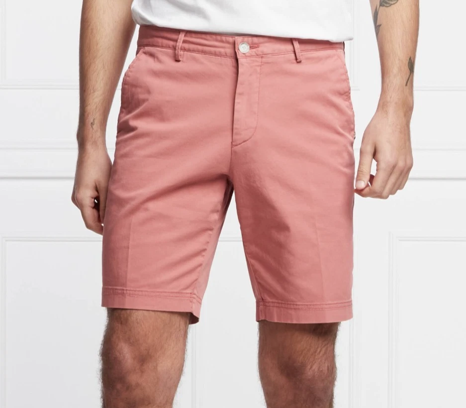 Hugo Boss Stretch Slice Shorts Mens 40 (EU 56) Slim Fit Open Pink NWT