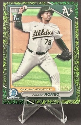 2024 Bowman Draft - Chrome Josiah Romeo #BDC-184 Green Grass Refractor /99 (RC)