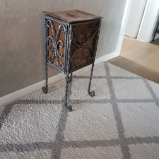 Altes Wasserschiff Kupfer auf Schmiedeeisernen Gestell Deko Vintage