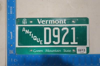 Vermont Antique Car License Plate Tag 2013 13 D921 D 921 | eBay