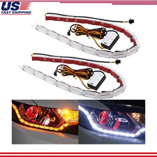 Car Daytime Running Light Strip 2pcs Flexible Crystal Drl Led Strip Sequential