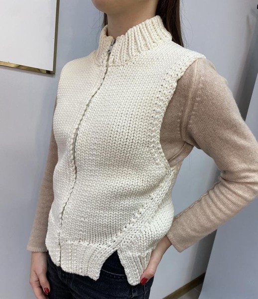 Women Armani Exchange Vest Beige Knit 34