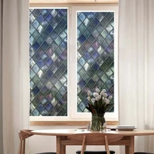 PVC Mosaic Casement Frosted-Film Stained Static Cling Glass Sticker Privacy