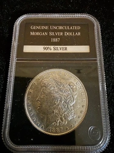 1887 P Uncirculated Morgan Silver Dollar Some Printing Issues Private Collector