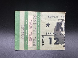 1976 KISS CONCERT TICKET SPRINGFIELD CIVIC CENTER SPRINGFIELD MA SEP. 12