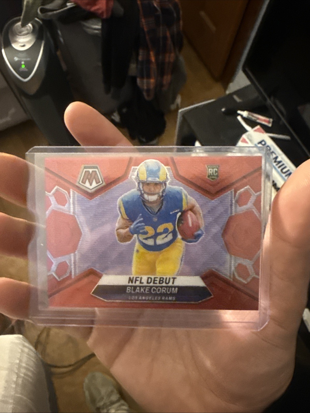 2024 Panini Mosaic Rookies Blake Corum #368 Red Wave Mosaic Prizm /9 (RC) POP 1