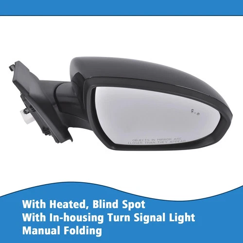 Passenger Black Power Mirror with Heated & Turn Signal for Hyundai Tucson 16-18