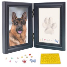 Dog or Cat Paw Print Frame Kit with Trinkets,Large Pawprint Area,Pet Paw Prin...