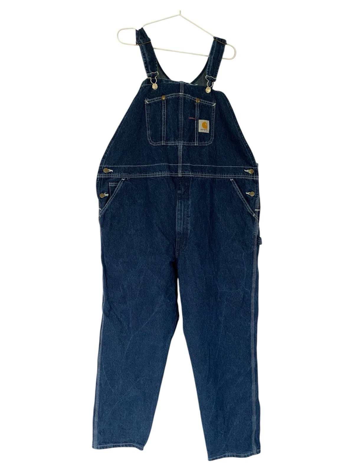 Carhartt Overalls Dunagrees Blue Denim R07DST Men's W46 L30