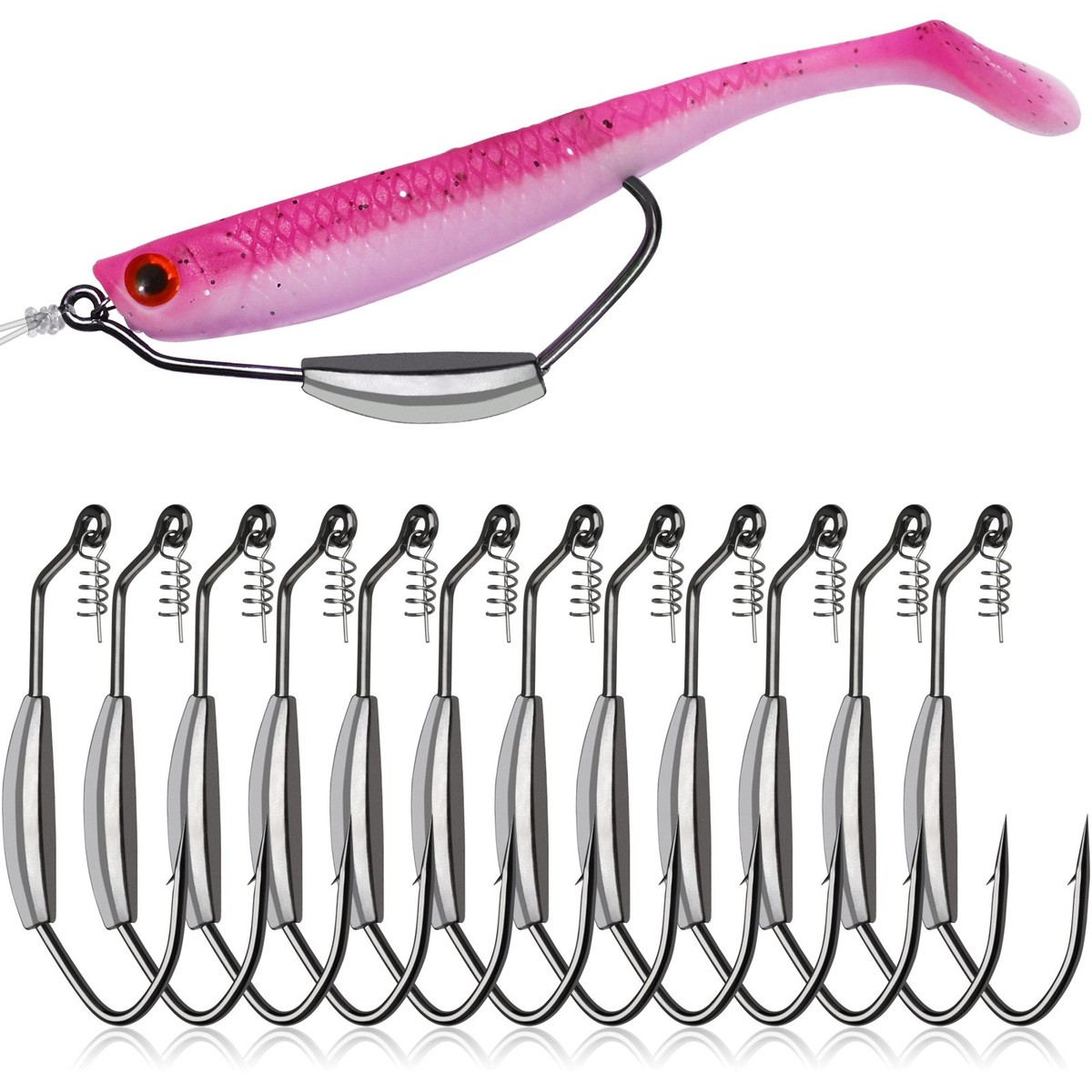 12PCS Weighted Swimbait Hooks 5/0 Soft Bait Weighted Hooks Weedless Bass Lures | eBay 12PCS Weighted Swimbait Hooks 5/0 Soft Bait Weighted Hooks Weedless Bass Lures | eBay