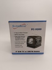 SuperSonic Model FC-9200 Portable 5" Black & White TV with AM/FM Radio Vintage