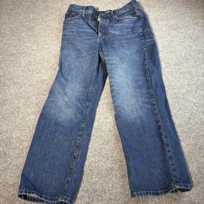 Ana Jeans Womens 12 High Rise Vintage Straight Button Fly Blue Denim Medium Wash