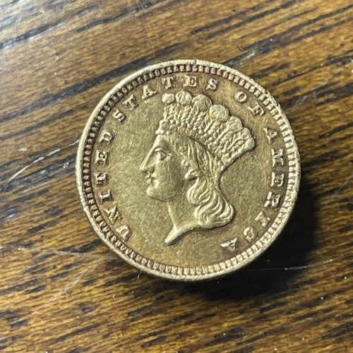 GOLD COIN 1885, US Large Head Indian Princess Type 3 1$ Coin-Great Details