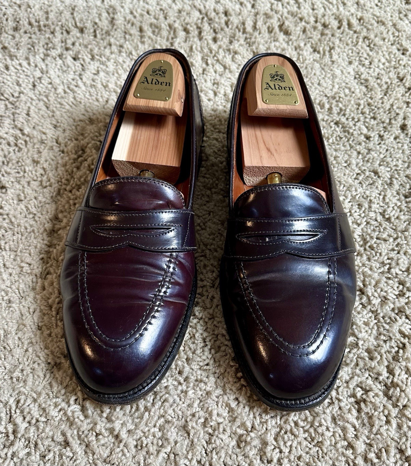 Alden 06597 Color 8 Shell Cordovan Full Strap Loafer