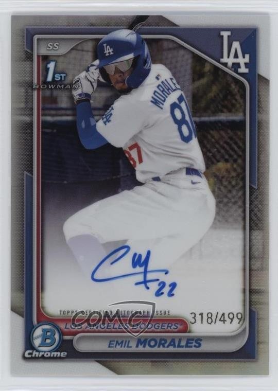 2024 Bowman Chrome Prospect Auto Refractor /499 Emil Morales #CPA-EM Auto 1kn1