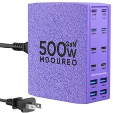 500W USB C Charger Block, 12-Port C Charging Station for 5 feet, Purple
