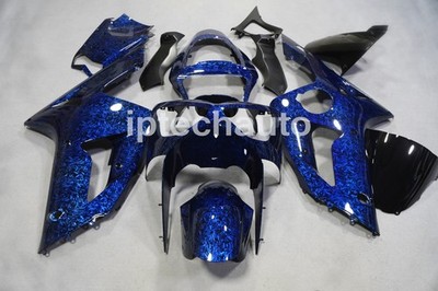 Blue Forged Carbon Fiber Fairings Body Kit For Kawasaki Ninja ZX6R 2003-2004 USA