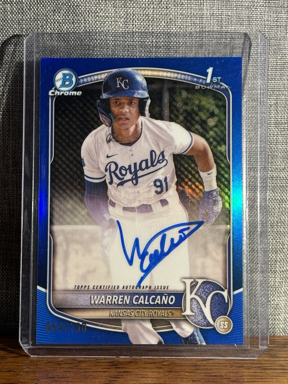 2025 Topps Bowman Chrome Warren Calcano #CPA-WC 1st Bowman Blue Auto /150
