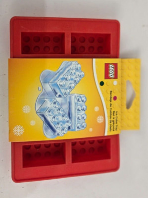 LEGO 852768 Red Ice Cube Tray Silicone Mold 10 2x4 Stud Bricks Item 6121920 NEW