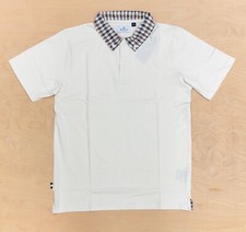 AQUASCUTUM  Active Supima Club Check Rib Polo T shirt  PO003 Old White Iconic