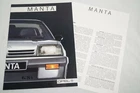Opel Manta B brochure July 1986 786/120/1 incl. technical data equipment