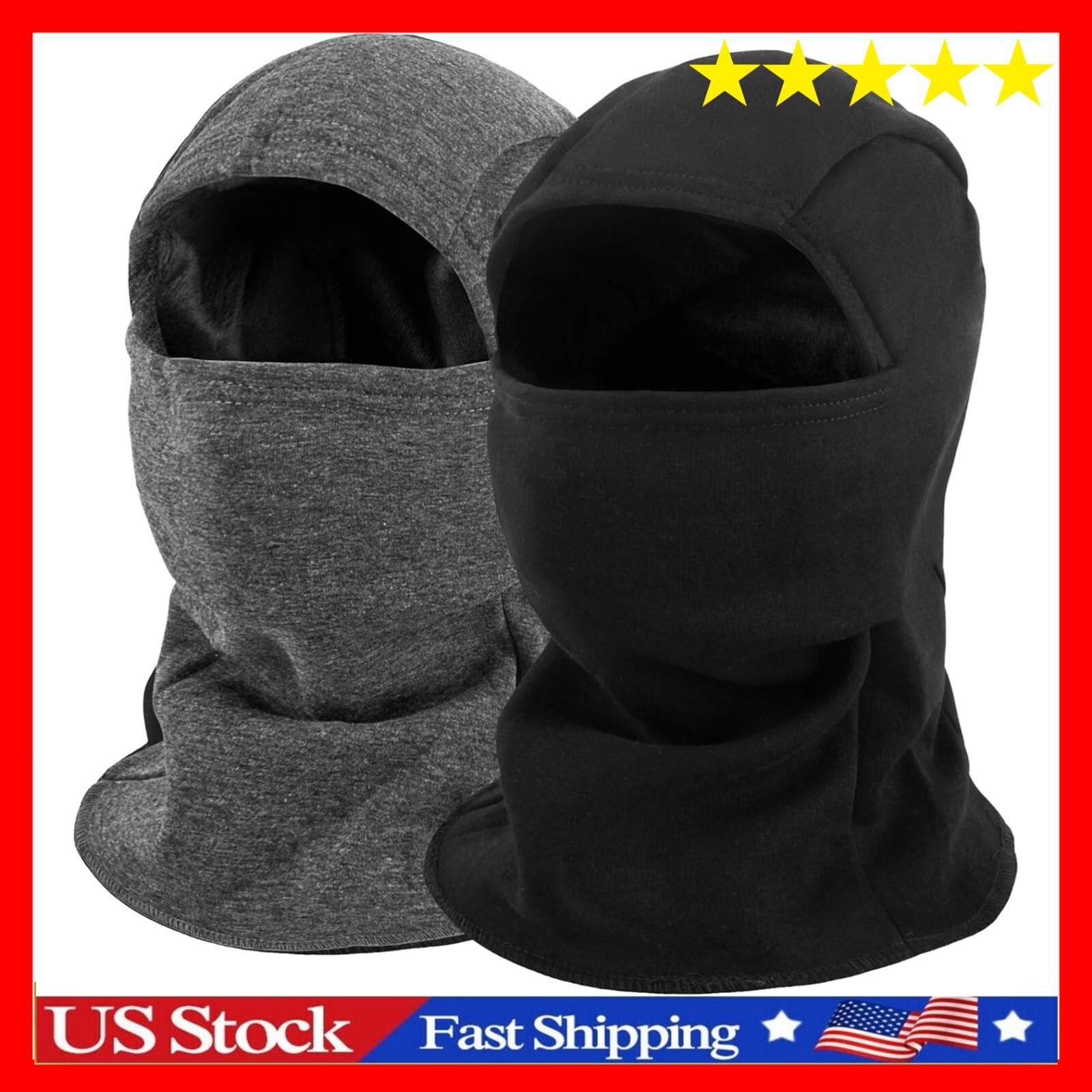 2 Piezas Polar Pasamontañas Capucha Para El Frio Para Hombre Invierno Termica EE. UU.