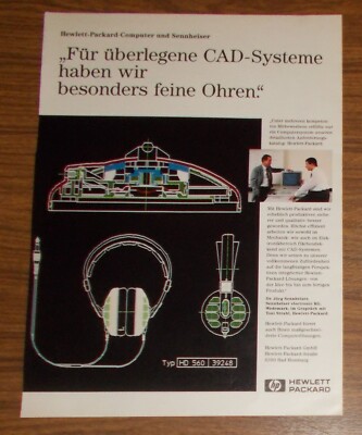 Seltene Werbung HEWLETT PACKARD & Sennheiser - Überlegene CAD-Systeme 1991