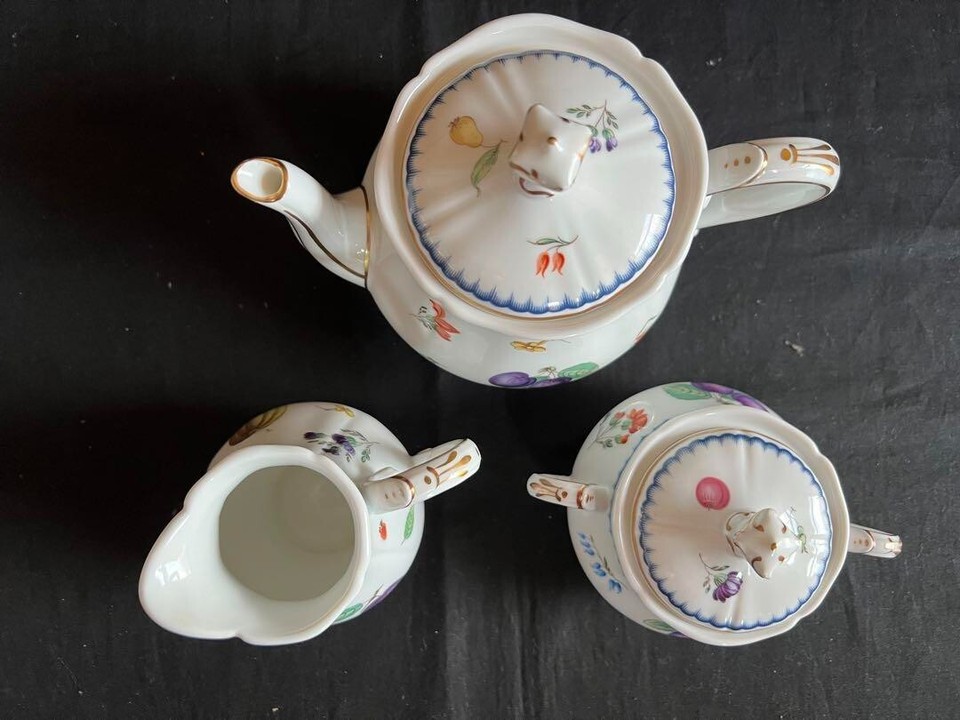 Richard Ginori Italian fruit teapot milk pot sugar pot eBay