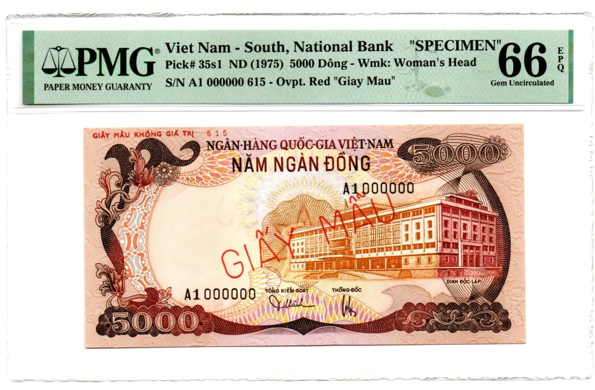Vietnamese Paper Money Specimens 5,000 ₫ Denomination for sale | eBay