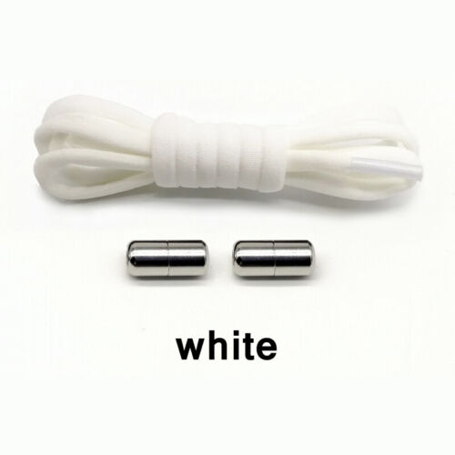 1Pair Lazy No Tie Shoe Laces Shoelaces Metal Capsule Button Sneakers HOT - Picture 10 of 21