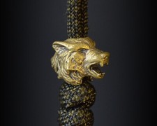 Paracord Lanyard Beads Bronze bead Knife Lanyard Bead charms - Wolf head