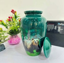 Bear in Forest Pet Urn Decorative urn Box Ashes Keepsake urn pet Christmas urn