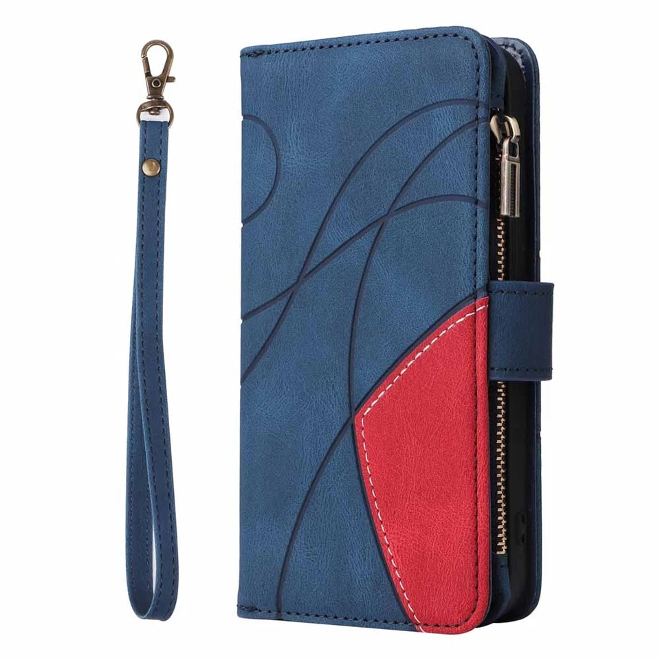For Samsung S25 Plus S24 S23 S22 S21 S20 Zipper Wallet Holder Leather Case Cover - Image 2 of 4